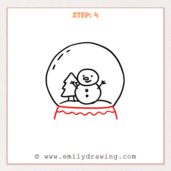 how to draw a snow globe - Step 4